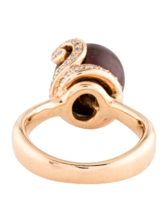 Ring 18K Dyed Pearl & Diamond Cocktail Ring