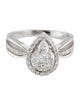 Ring 18K Diamond Pear Shaped Cocktail Ring