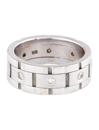 Ring 14K Diamond Wide Link Band