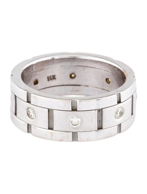 Ring 14K Diamond Wide Link Band