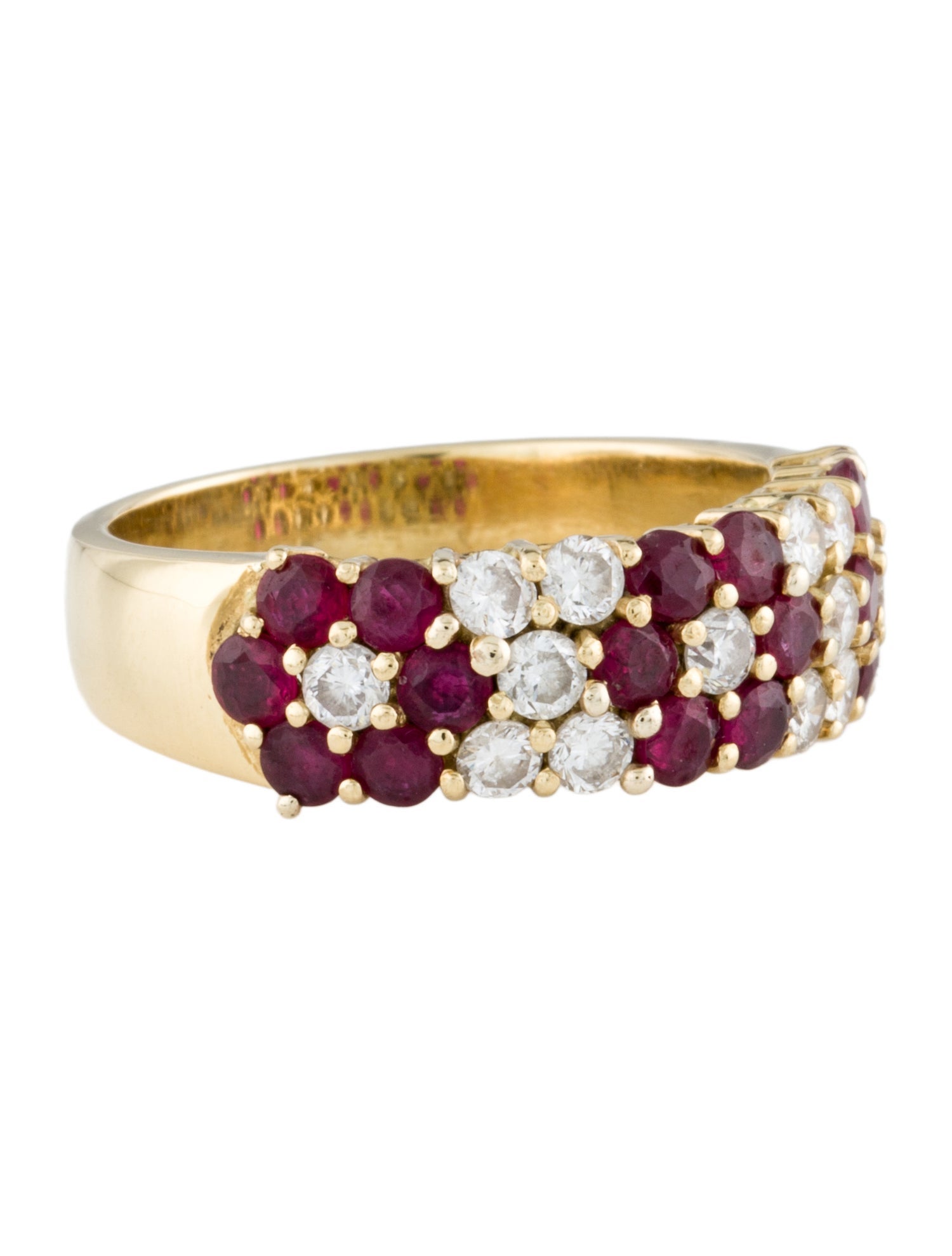 Ring 18K Ruby & Diamond Flower Band
