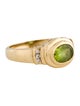 Ring 14K Peridot & Diamond Cocktail Band