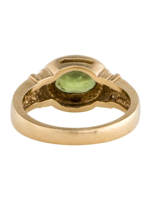 Ring 14K Peridot & Diamond Cocktail Band