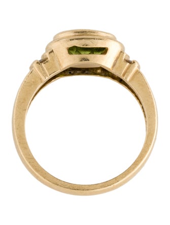 Ring 14K Peridot & Diamond Cocktail Band