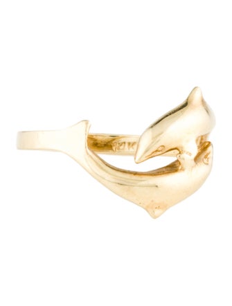 Ring 14K Dolphins Cocktail Ring