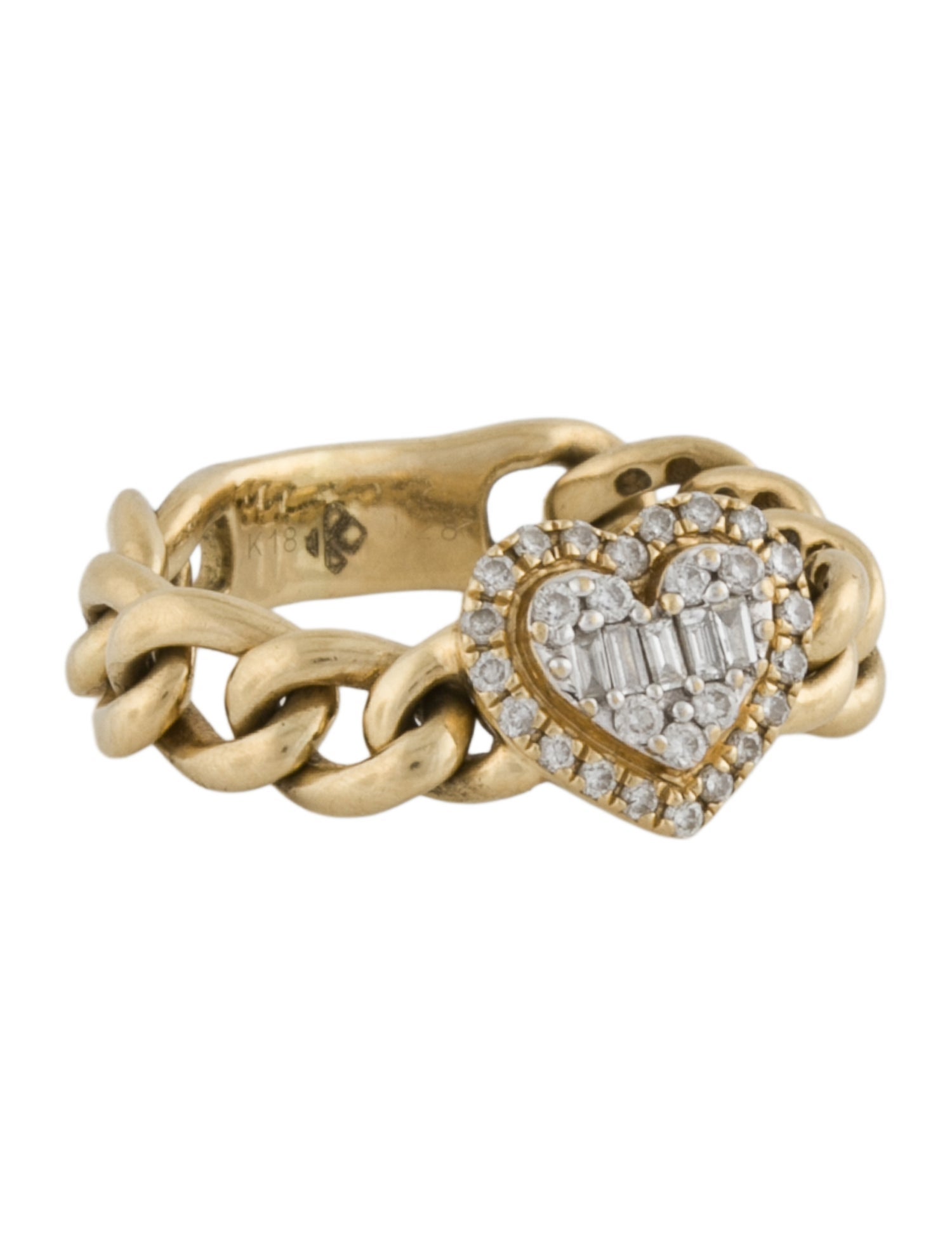 Ring 18K Diamond Heart Chain