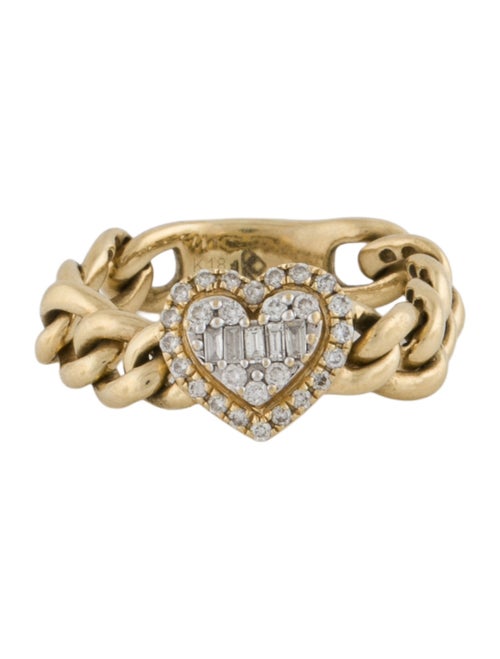 Ring 18K Diamond Heart Chain Ring