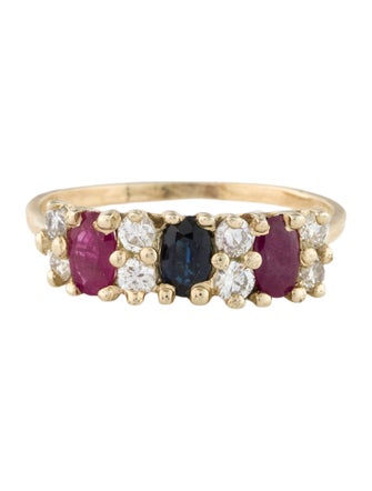 Ring 14K Sapphire & Diamond Band