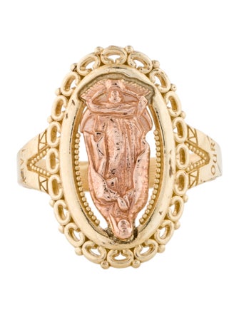 Ring 14K Mother Mary Cocktail Ring
