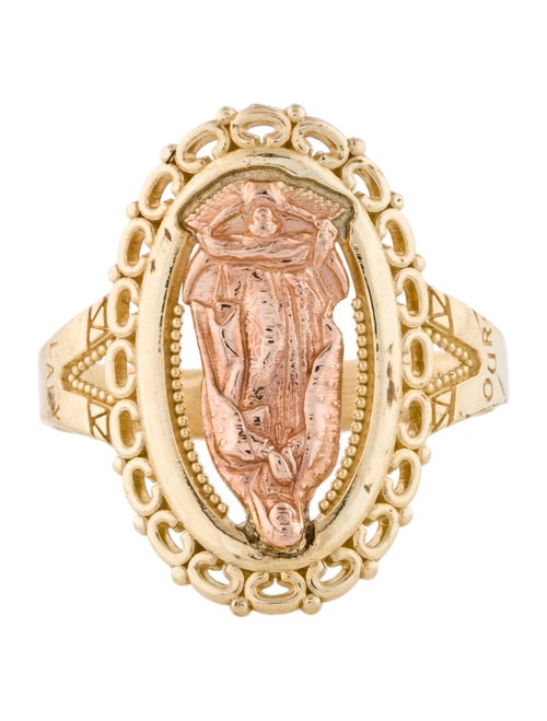 Ring 14K Mother Mary Cocktail Ring