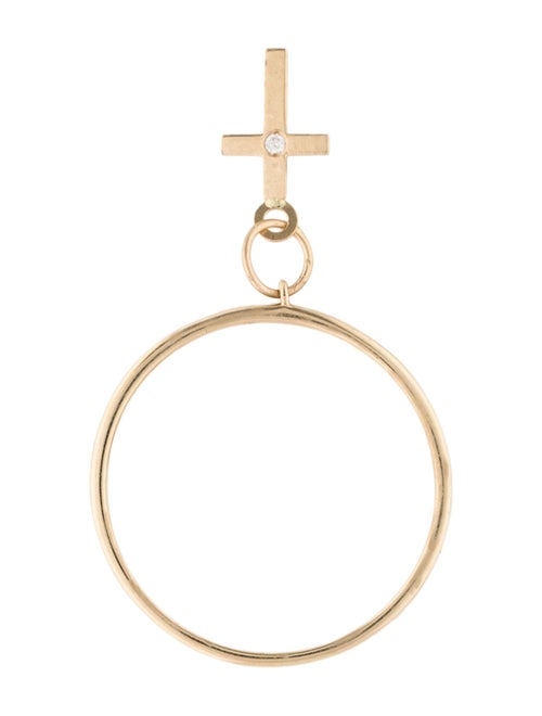 Ring 14K Diamond Cross Charm Ring