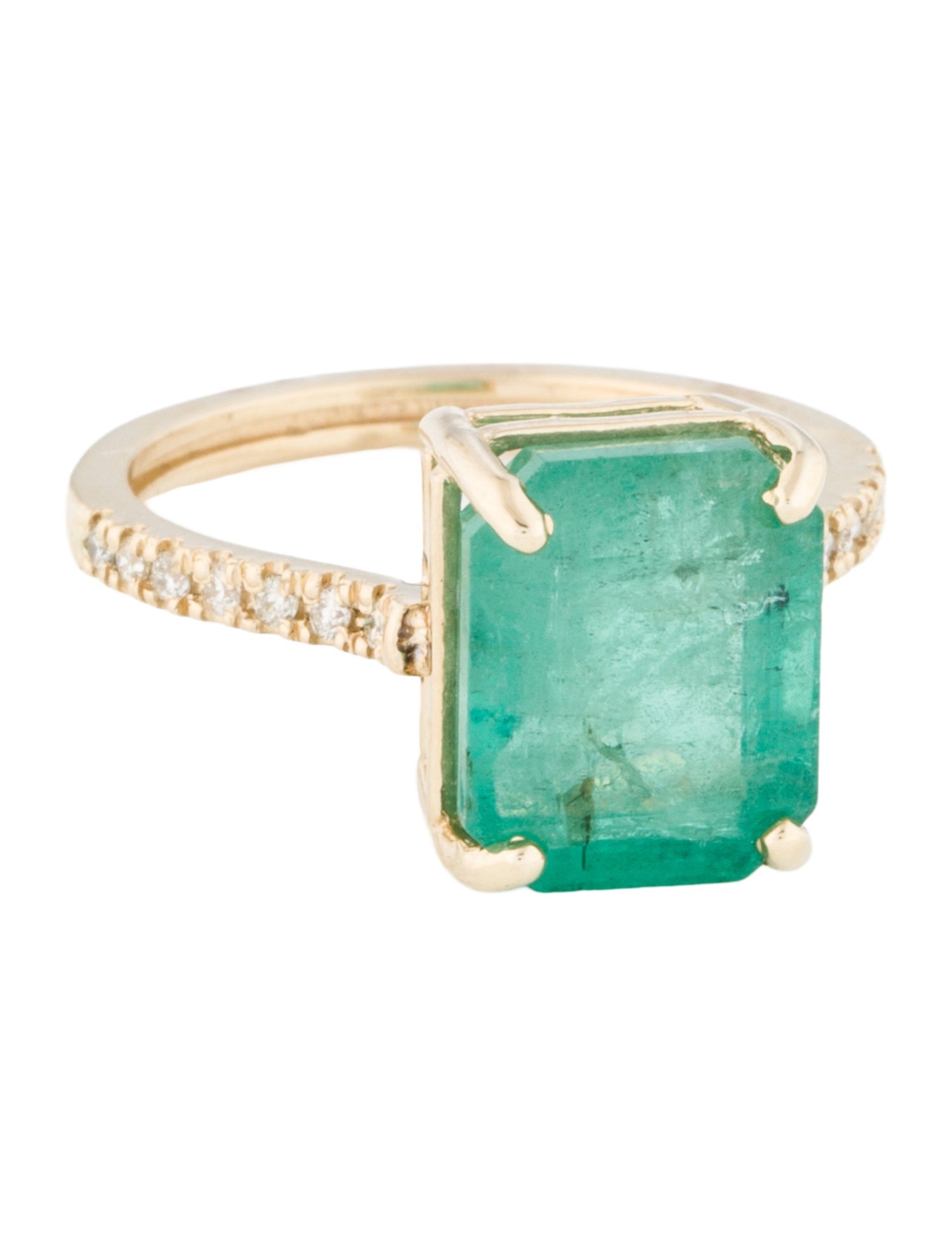 Ring 14K 5.31ct Emerald & Diamond Cocktail