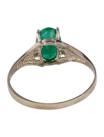 Ring 10K Emerald & Diamond Cocktail Ring