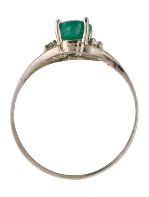 Ring 10K Emerald & Diamond Cocktail Ring