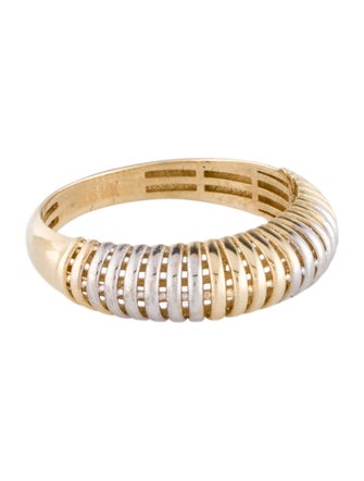 Ring 10K Two-Tone Croissant Band Ring