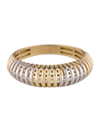 Ring 10K Two-Tone Croissant Band Ring