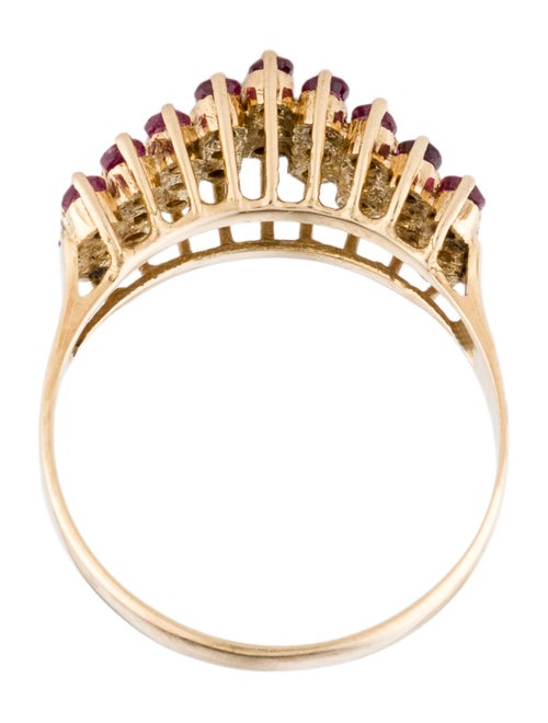 Ring 14K Ruby and Diamond Cocktail Ring