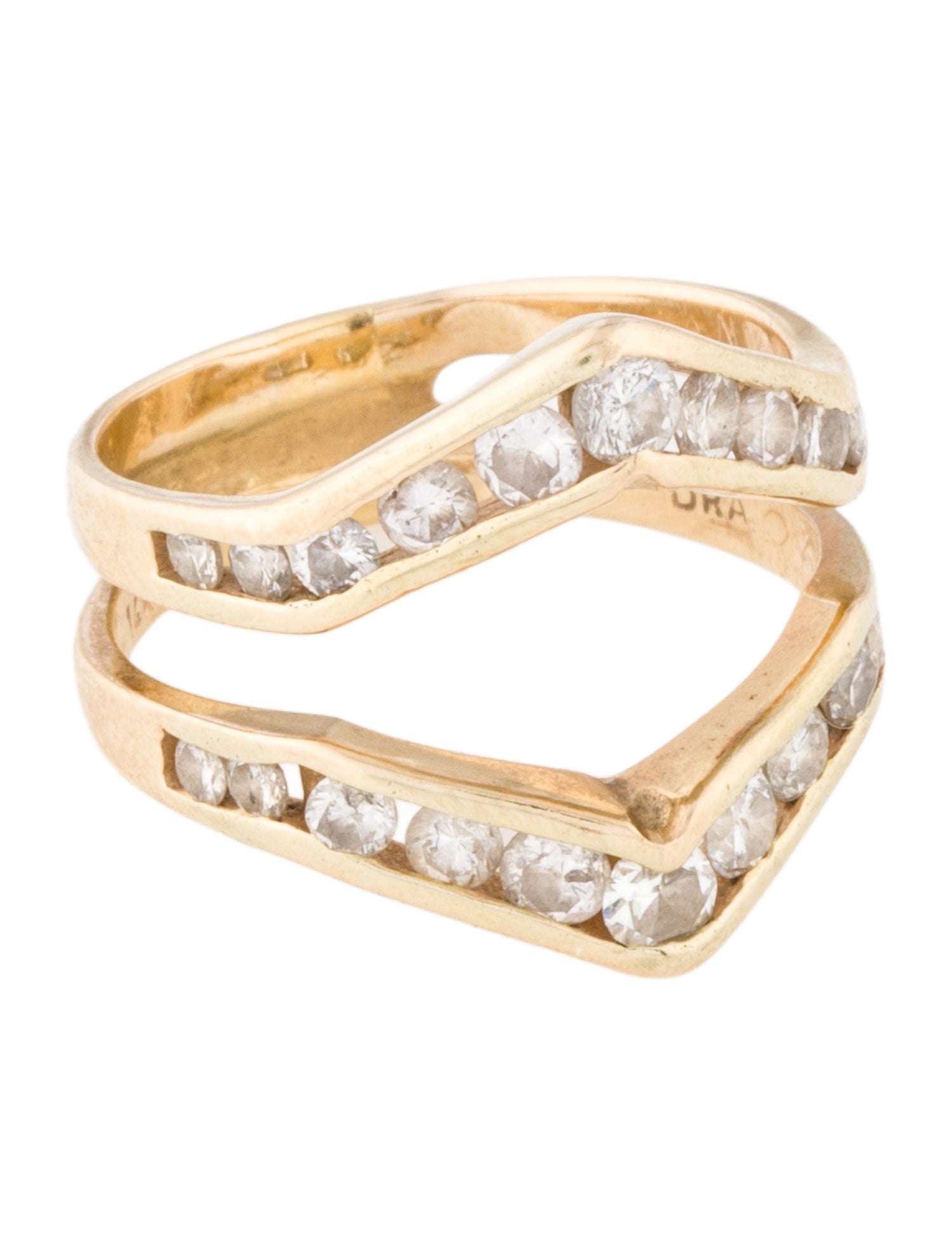 Ring 14K Diamond Contoured Cocktail