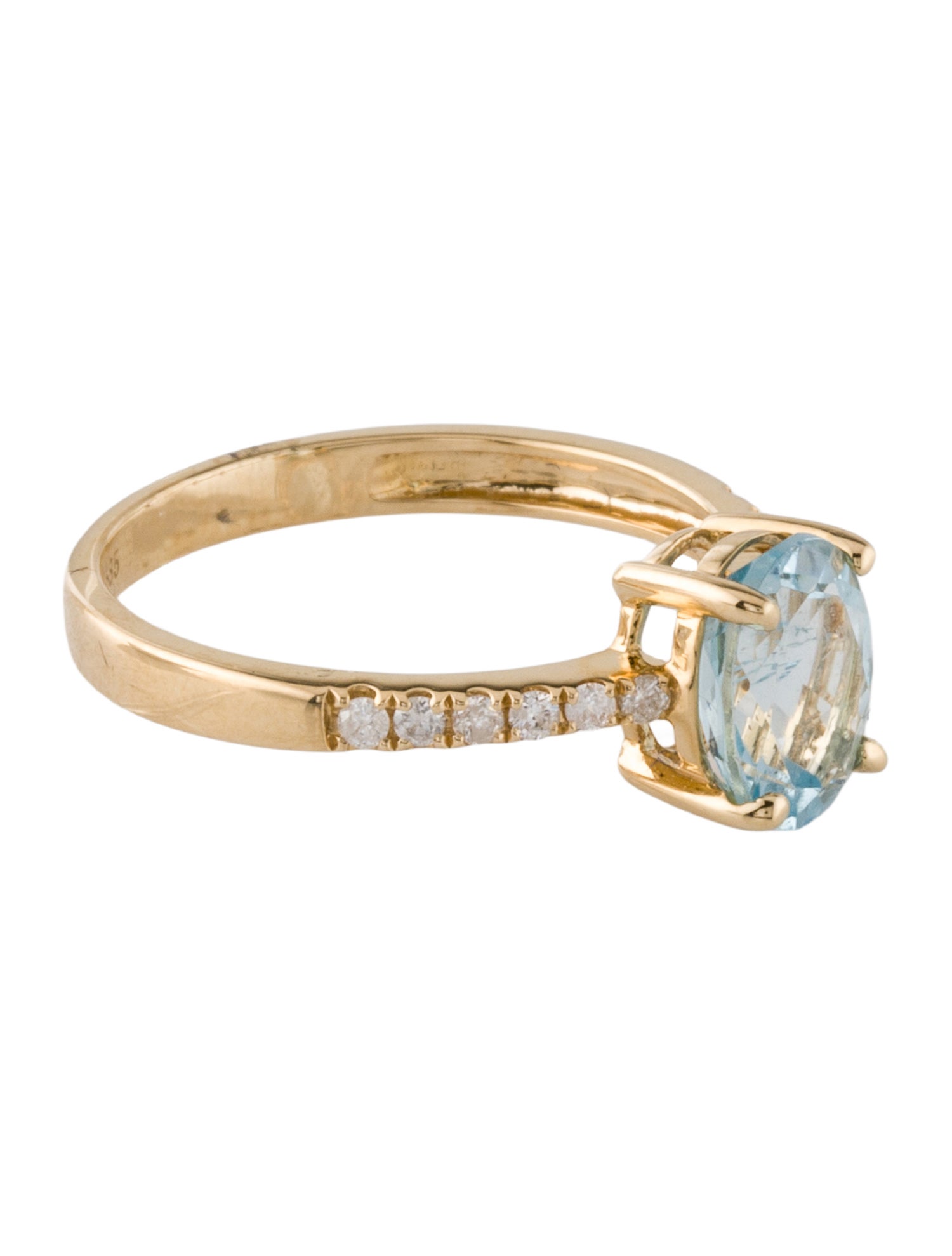 Ring 14K 1.53ct Topaz & Diamond Cocktail Ring