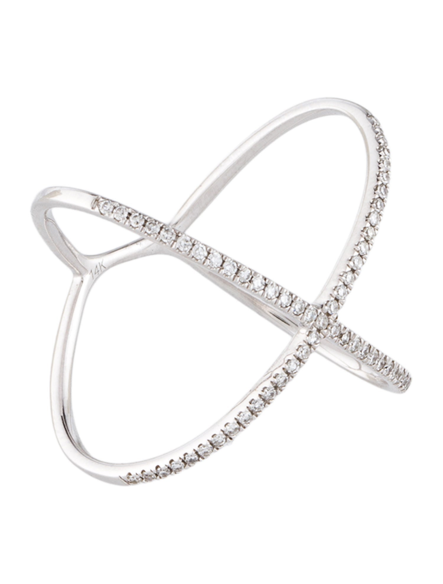 Ring 14K Diamond Cross-Over Cocktail