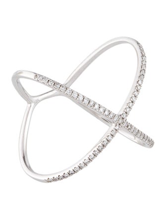 Ring 14K Diamond Cross-Over Cocktail Ring