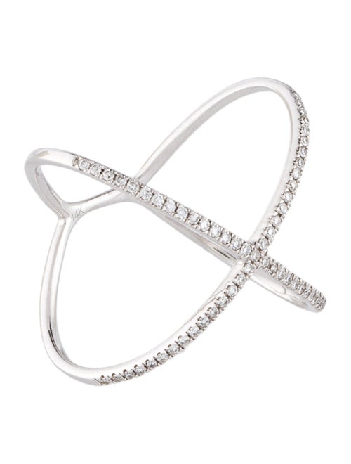 Ring 14K Diamond Cross-Over Cocktail Ring