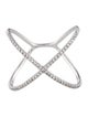 Ring 14K Diamond Cross-Over Cocktail Ring