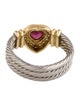 Ring 18K Two-Tone Ruby and Diamond Cocktail Ring