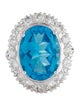 Ring 14K 10.5ct Topaz & Diamond Ring