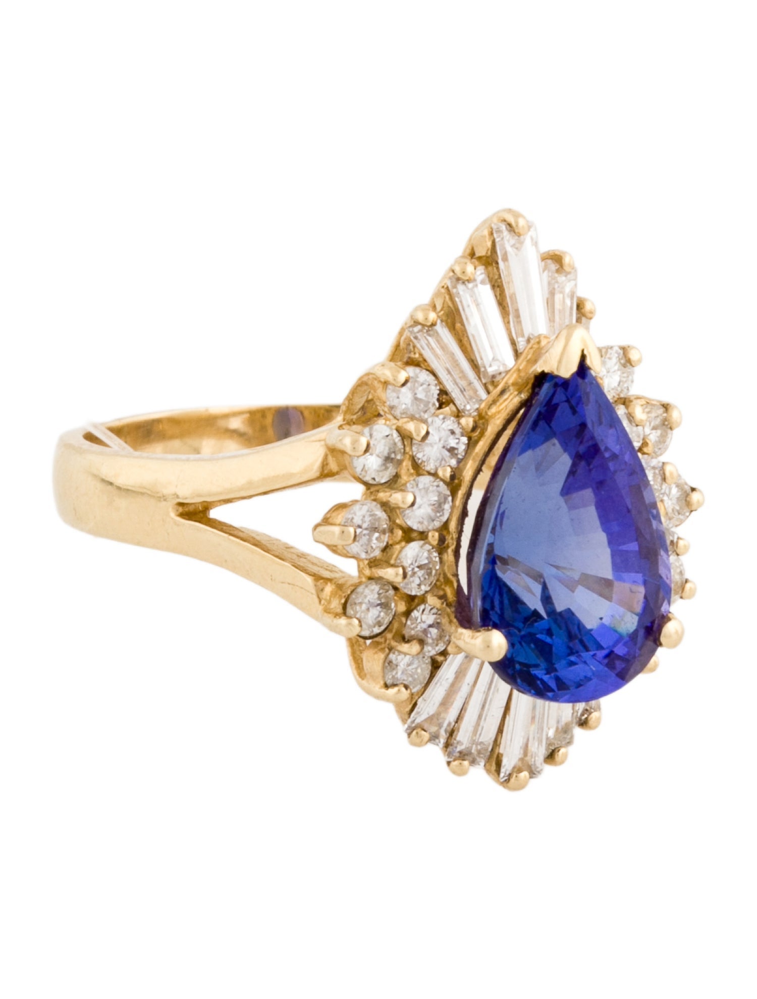 Ring 14K 4.67ct Tanzanite & Diamond Cocktail