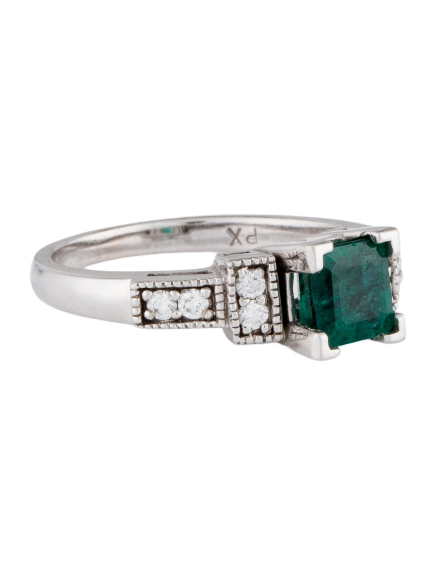 Ring 14K 1.16ct Emerald & Diamond Cocktail