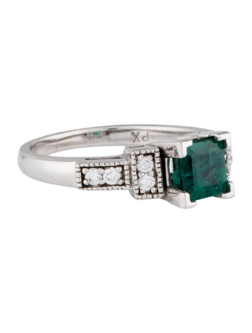 Ring 14K 1.16ct Emerald & Diamond Cocktail Ring
