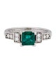 Ring 14K 1.16ct Emerald & Diamond Cocktail Ring