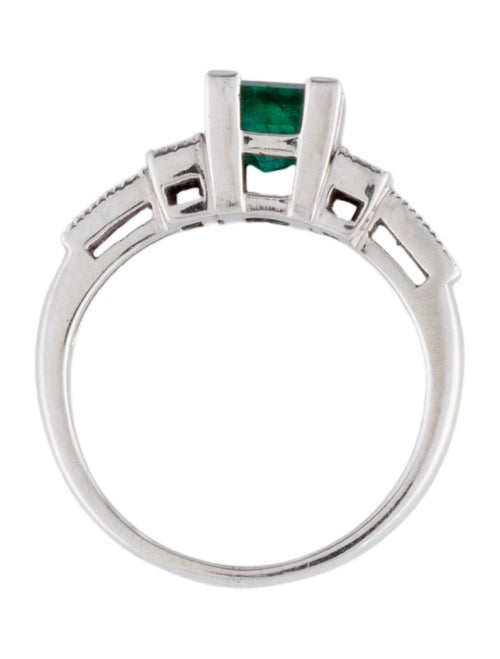 Ring 14K 1.16ct Emerald & Diamond Cocktail Ring
