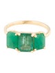 Ring 14K 3.29ctw Emerald Three-Stone Cocktail Ring