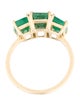 Ring 14K 3.29ctw Emerald Three-Stone Cocktail Ring