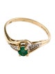 Ring 14K Emerald & Diamond Band