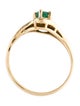 Ring 14K Emerald & Diamond Band