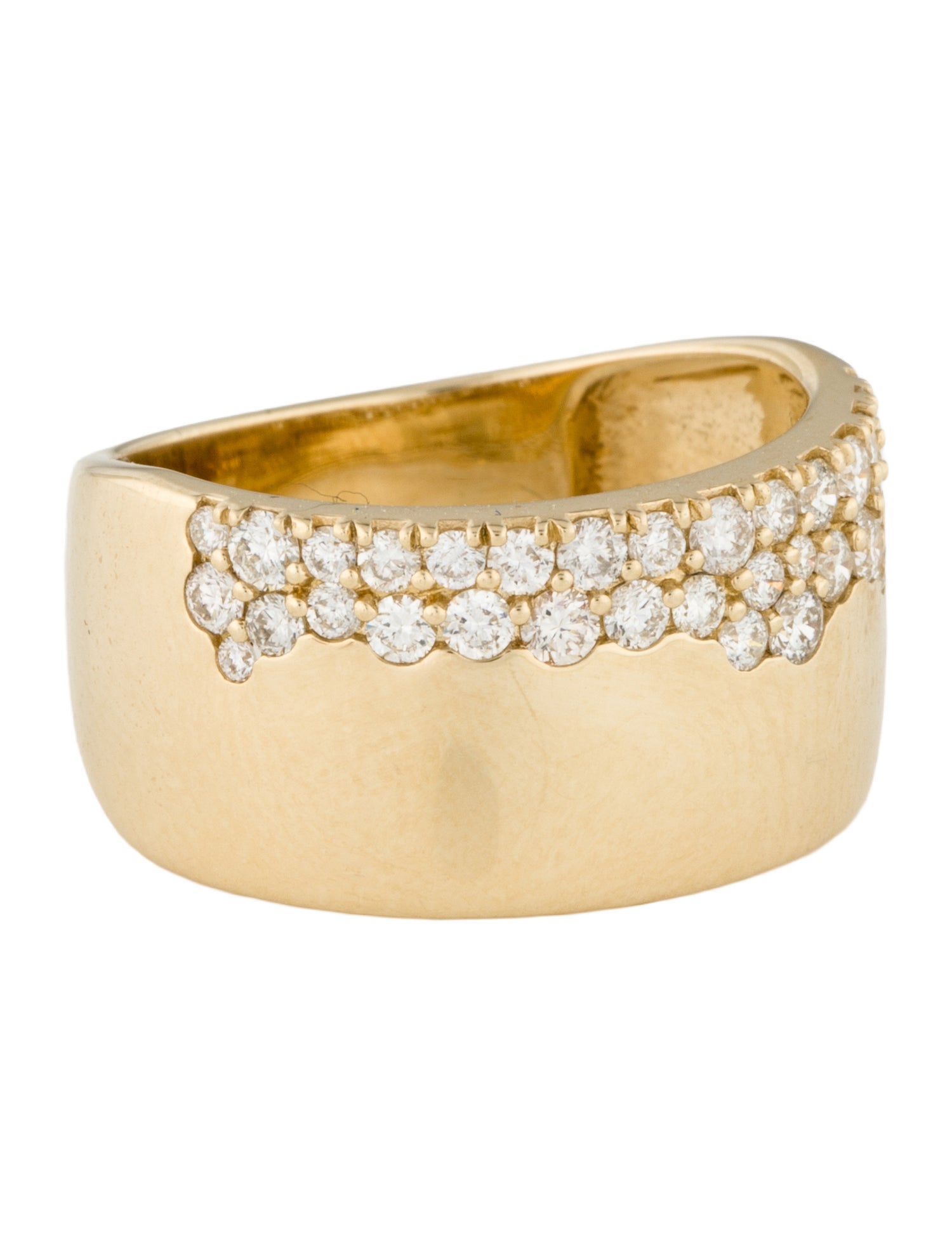 Ring 14K Diamond Pavé Wide Band