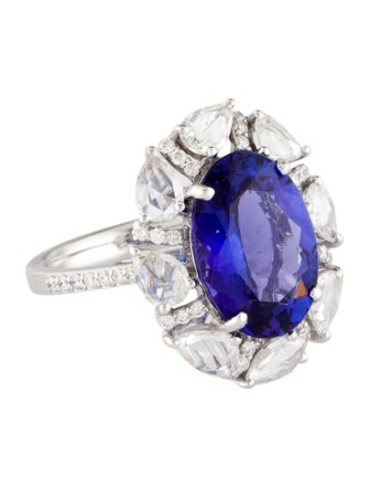 Ring 18K 5.16ct Tanzanite & Diamond Cocktail Ring