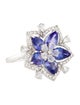 Ring 18K Tanzanite & Diamond Floral Cocktail Ring