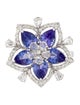 Ring 18K Tanzanite & Diamond Floral Cocktail Ring