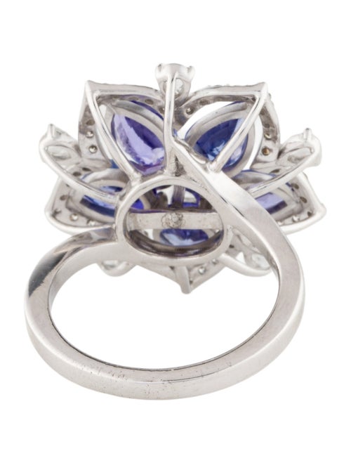 Ring 18K Tanzanite & Diamond Floral Cocktail Ring