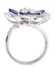 Ring 18K Tanzanite & Diamond Floral Cocktail Ring