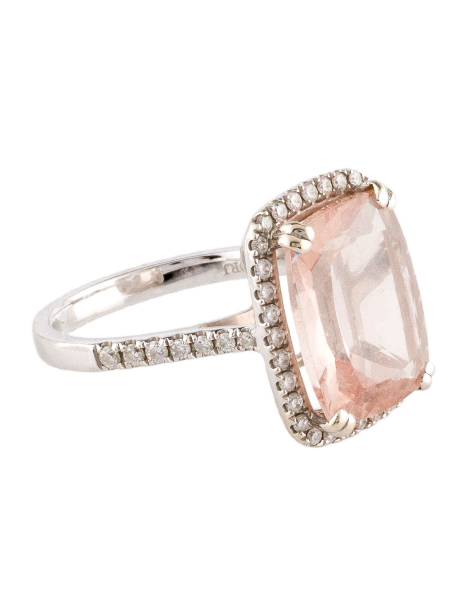 Ring 14K 6.18ct Morganite & Diamond Cocktail