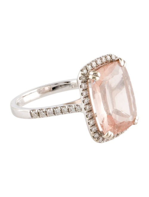 Ring 14K 6.18ct Morganite & Diamond Cocktail Ring