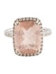 Ring 14K 6.18ct Morganite & Diamond Cocktail Ring