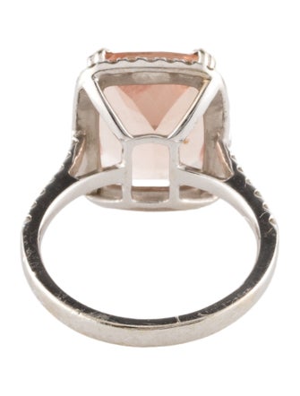 Ring 14K 6.18ct Morganite & Diamond Cocktail Ring