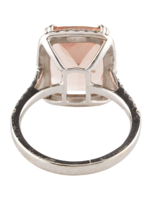 Ring 14K 6.18ct Morganite & Diamond Cocktail Ring