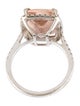 Ring 14K 6.18ct Morganite & Diamond Cocktail Ring